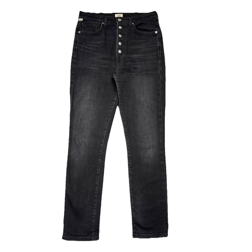 Citizens of Humanity Olivia High Rise Slim Ankle Jeans 27 L28 Black Button Women